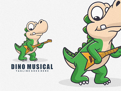 Dino Musical Character Mascot character cute design dino dinosourus illustration logo mascot musical