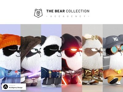 The Bear NFT Collection - 10k NFT 3d 3d motion 3d nft animation blockchain character crypto illustration marketplace motion nft nft collection nfts sketch ui website