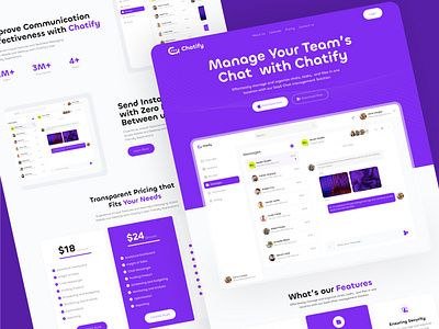 Chatify - SaaS Landing Page chatify collaborationapp creativeagency designstudio digitaldesign graphic design landingpage motion graphics saas saaslandingpage startup teamcollaboration ui uidesign userinterface ux uxdesign webapp webdesign