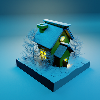 3D - Snow House 2d 3d 3d design animation branding design figma fyp fyppppp graphic design hot house illustration logo snow snow house trending ui viral viralll