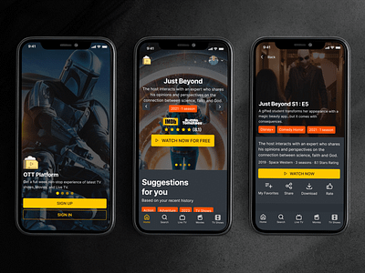 OTT Service Providing Website & Mobile Application - Tablet View app application design design graphic design mobile app mobile website mockup ott application design ott platform design ott website design ui ux web design website design