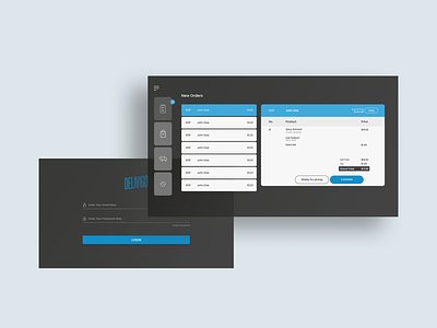 Delivigo admin desing admin panal branding case study dark theme graphic design login screen product design stats design screen tab dark theme tablet dark theme ui design tablet design uber eats ui ui design uiux ux
