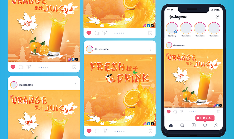 Beverage product feed Instagram by Anneez_2929 on Dribbble