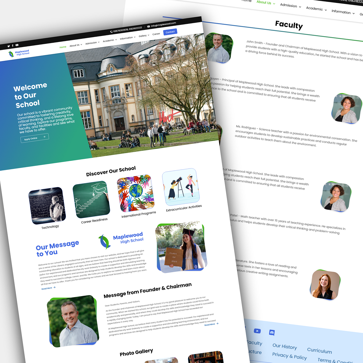 School Website, UI / UX Design by Omar Faruq on Dribbble