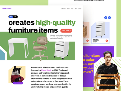 Fur-nyture Landing Page airbnb animation architecture bona branding furniture graphic design home house ikea illustration interface interior landing page motion graphics ozi property rent ui