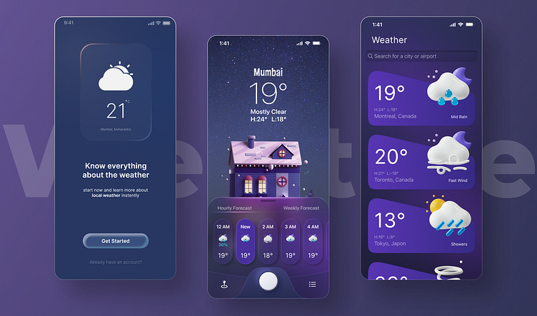 Weather app UI Design by Akash baghel on Dribbble