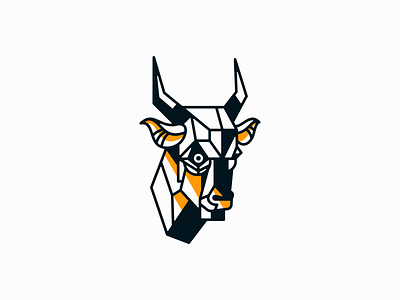 Bull Head Logo abstract angus animal beef branding bull cattle design emblem farm geometric icon identity illustration lines logo mark ox symbol vector