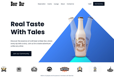 Beer Webpage Hero Section 3d animation app design graphic design logo motion graphics ui ux vector