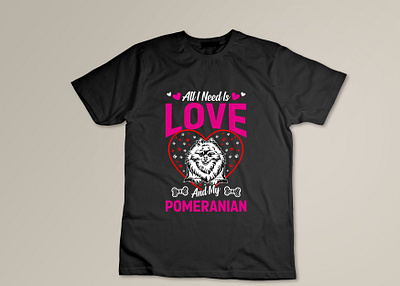 Pomeranian t-shirt design animation awesome best design best t shirt branding cute design designer graphic design illustration logo love lovely pomeranian pomeranian t shirt design t shirt typography ui