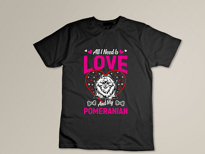 Pomeranian t-shirt design animation awesome best design best t shirt branding cute design designer graphic design illustration logo love lovely pomeranian pomeranian t shirt design t shirt typography ui