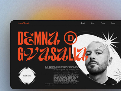 Demna Gvasilia / Hero Screen design designer digitalbutlers fashion graphic design inspiration minimal typography ui