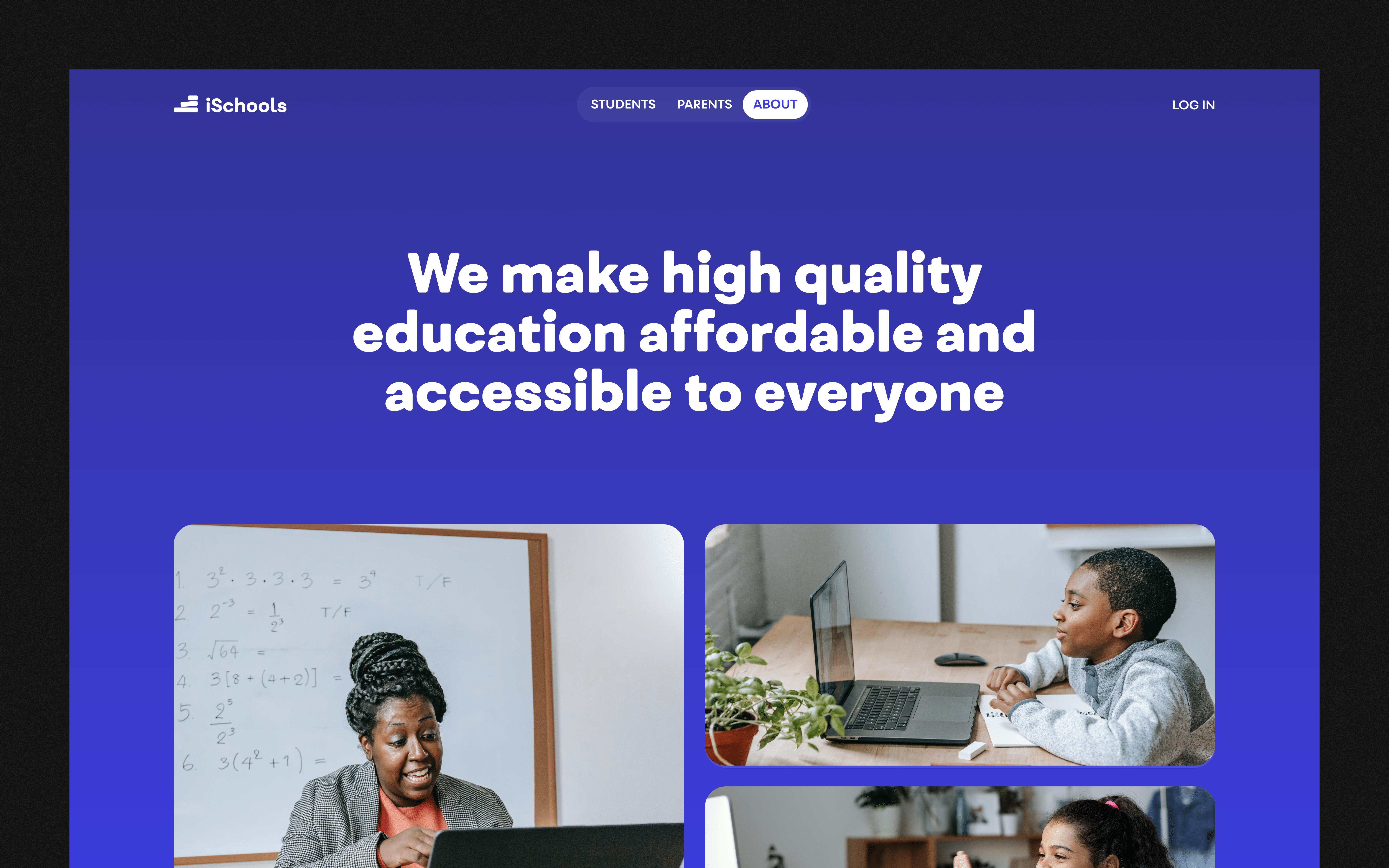 iSchools branding design e learning edtech education landing page learning product design ui web app web design