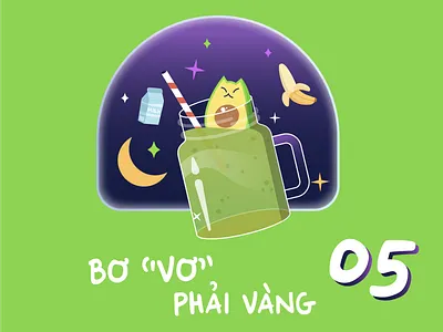 May Meow Calendar Illustration avocado branding calendar design flat graphic design illustration may moon smoothie ui ux web