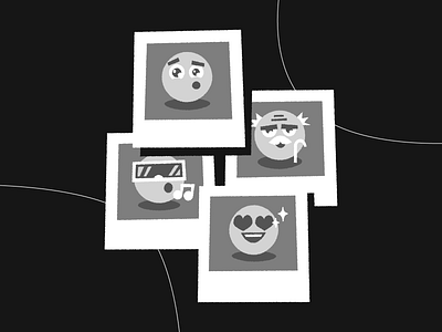 Emoji Illu design emoji faces illustration illustrator insta love old photo rosek vector illustration