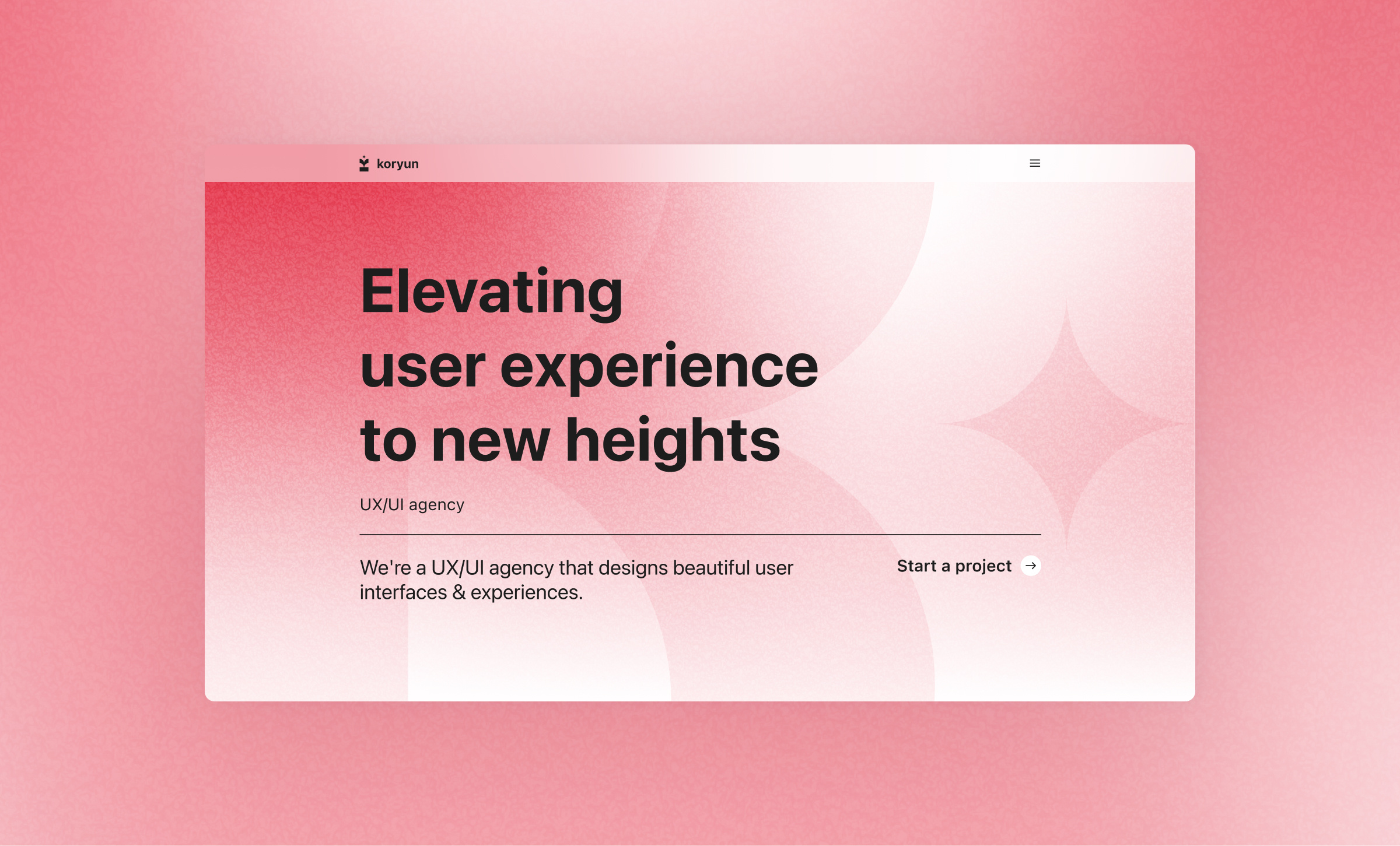 Koryun - UX Digital Agency Landing Page Design about us agency design agency website case study website design agency digital agency digital design agency landing landing page design landing portfolio landing ui landing ux landing website portfolio design portfolio website services page showcase typography website ux agency website design