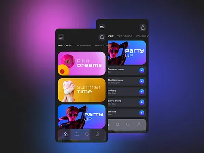 Expand Animation In Figma app audio black cards design misic smart tracks ui