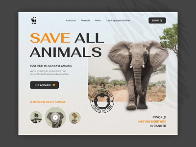 Animal Rescue Website animals bato bato web agency batowebagency charity concept design donation landing landing page nature planet ui uiux user experience ux web web design webdesign website