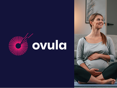 Concept logo woman ovulation branding letter logo minimal ovulation pregnant
