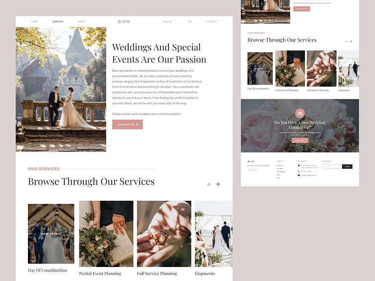 Wedding - Services Website App UI Concept by Capi Creative on Dribbble