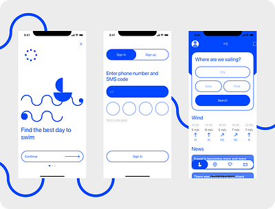 Visual concept for marina booking apps app blue booking app design figma graphic design illustration logo main ui