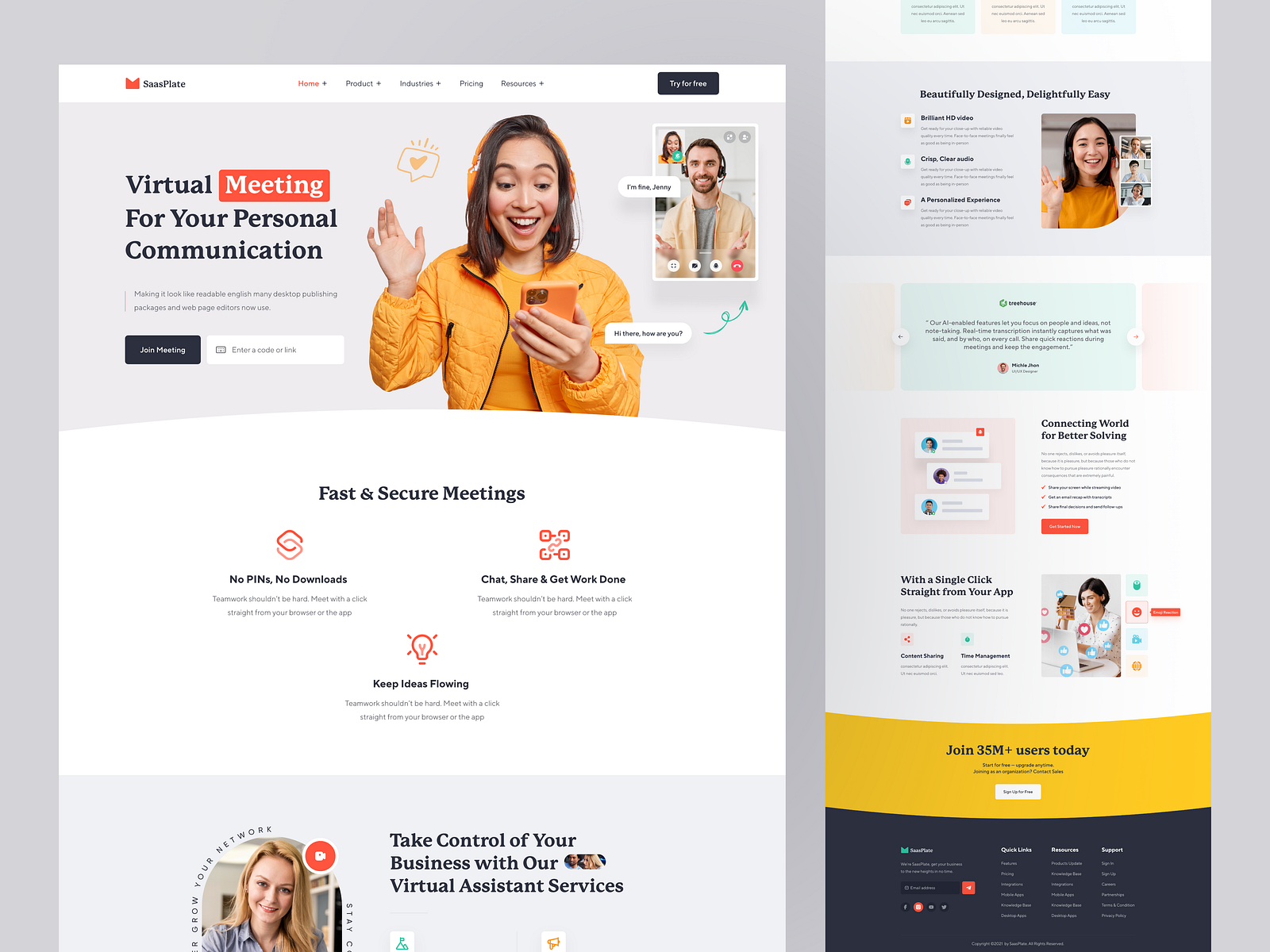 Virtual Meeting SaaS Website Landing Page by Mahmudul Hasan Manik for ...