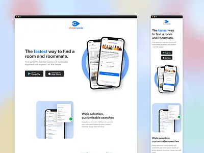Checkroomie - Landing Page UI design homepage interface landing page mobile design responsive ui ux web web design webdesign website website design