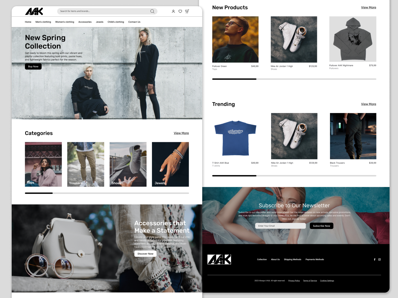 AAK Clothing Website by Jessie Fournie on Dribbble