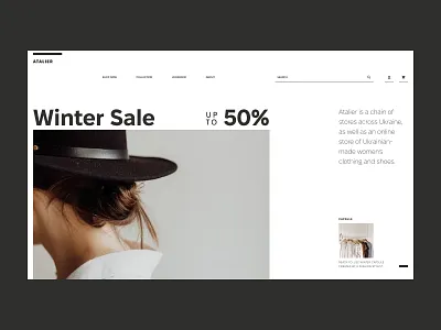 Atalier concept clean design e commerce minimalist online shop ui user interface web design website design