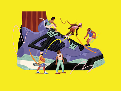 Sneakers basketball character digital fashion folioart illustration sport xuetong wang