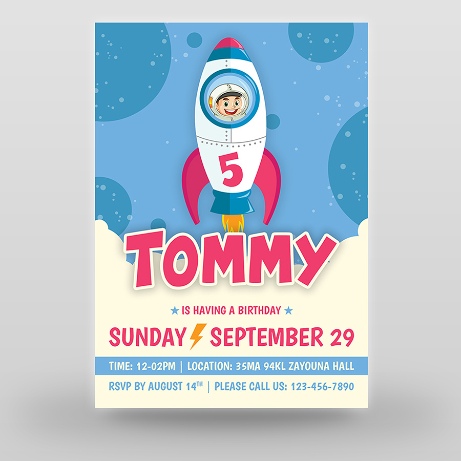 Birthday Invitation Template by Omar Waleed Mahmood on Dribbble
