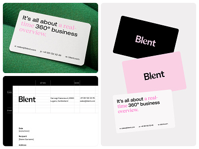 Blent | Stationery brand identity branding business card design graphic design hospitality letter template letterhead logo startup stationery unikorns