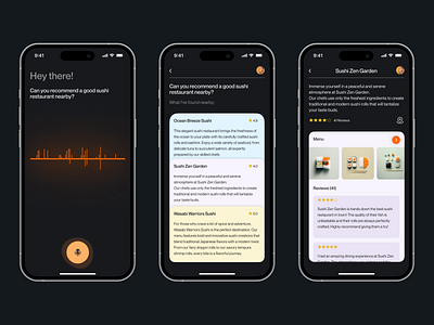 Smart voice assistant app assistant design helper ios iphone minimalism mobile sushi ui ux voice