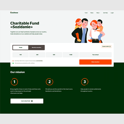 Breakpoints and modal animation for the Charity website animation breakpoints design graphic design modal product design ui ux web website