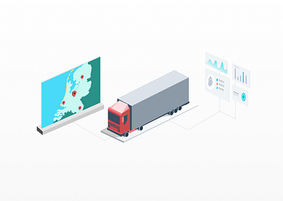 Isometric data illustration - stats object branding data design graphics illustration isometric maps parameters stats truck vector