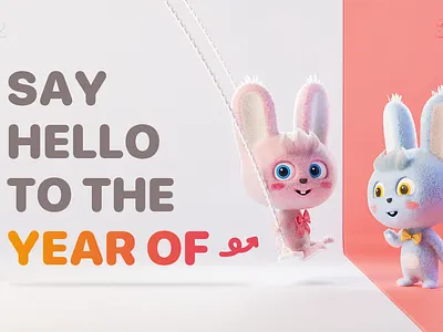 Year of Bunny 3d animal character rabbit