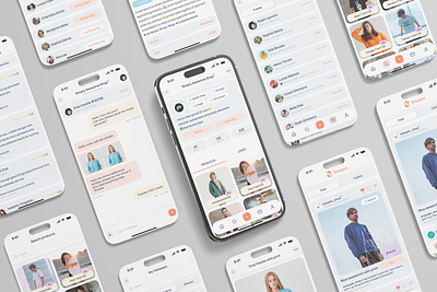 Shoppio: Ecommerce Social Network for Teenage app application branding design ecommerce graphic design ios mobile shop store ui ux vector