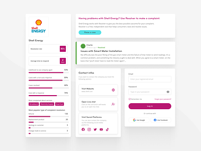 Resolver- Issue resolution Service app branding cards clean color complaint components design development help inspiration issue product resolver saas service ui userinterface ux vector