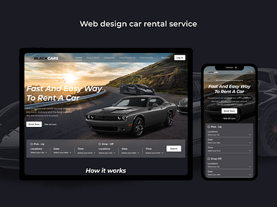 Web Design Car Rental Service branding car rental site design designer figma rental service landing page uxui web design webflow