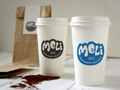 Meli Café Logo branding cafe coffee logo loukoumades meli