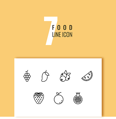 7 food line icon app design beriies brandidentity branding design designer food food icon fruit graphic design healthy icon icons identity illustration illustrator mobile app ui vector