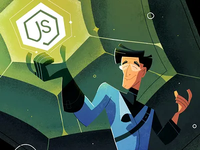 Node.js for Backend Web Development in 2023 2d illustration character character design design fireart fireart studio flat illustration logo