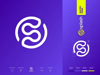 Splash Water Park Logo Explanation active board branding circle design drop explanation extreme glogo graphic design icon illustration logo park splash sport wakeboarding water waterboarding wave