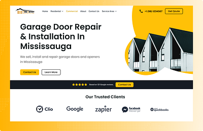 Garage Door Repair Home Page app branding design graphic design illustration logo typography ui ux vector