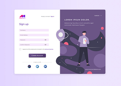 Sign up Page (Daily UI #001) daily 100 challenge dailyui dailyuichallenge design figma illustration login logo signup signuppage ui