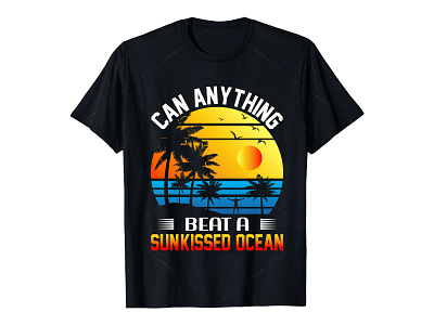 Summer T-shirt Design beach branding design graphic design illustration retro summer summert shirtdesign sun sunset t shirt t shirtart t shirtdesign typography vacikon vector vintage vintage t shirt