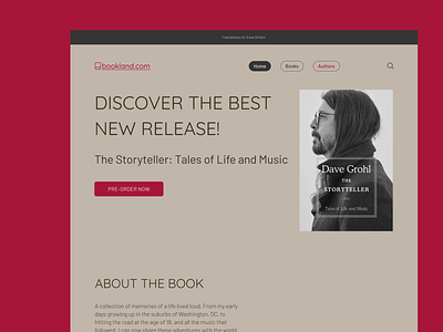 Landing page for Book release design landing page uxui design webdesign