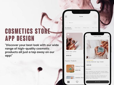 Cosmetic Store Shopping App branding cosmatics design fashion graphic design illustration typography ui