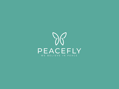 Peacefly | Minimal Logo butterfly logo logo minimal logo