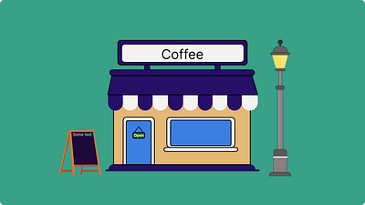 2d coffee shop 2d 2d graphic coffee coffeeshop 2d illustration vector image