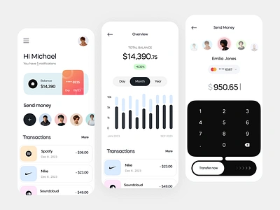 Finance Mobile App UI | Flat Concepts application bank banking banking app card clean design finance fintech fintech startup flat flat design flat ui minimal mobile mobile app money transfer transaction ui ux